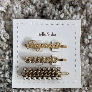 Stella & Dot Gold 'Legend' Hair Clip Trio
